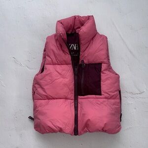 Zara Kids Pink Puffer Vest